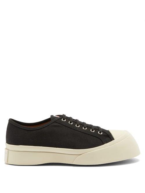 Matchesfashion.com Marni - Exaggerated-sole Canvas Trainers - Mens - Black White