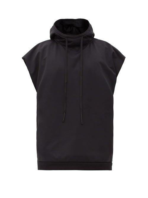 Matchesfashion.com Templa - Logo-print Hooded Jersey Top - Mens - Black