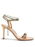 Matchesfashion.com Gianvito Rossi - Gems 85 Crystal Embellished Leather Sandals - Womens - Gold