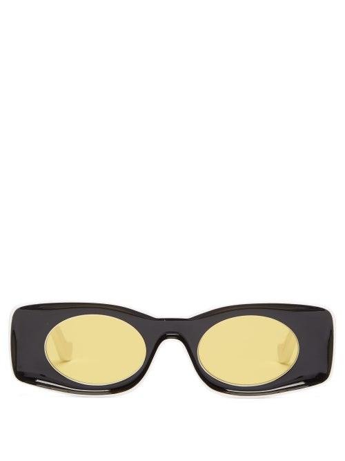 Matchesfashion.com Loewe Paula's Ibiza - Rectangle Acetate Sunglasses - Womens - Black