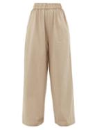 Matchesfashion.com Marrakshi Life - High-waist Cotton-blend Palazzo Trousers - Womens - Beige