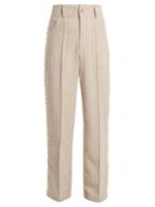 Art School Blow Crystal-embellished Wide-leg Cotton Trousers