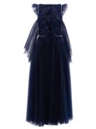 Matchesfashion.com Khaite - Paige Crystal-embellished Tulle Midi Dress - Womens - Navy