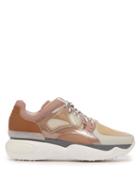 Matchesfashion.com Fendi - Low Top Leather And Mesh Trainers - Mens - Pink