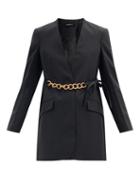 Matchesfashion.com Givenchy - Chain-belt Wool-crepe Suit Jacket - Womens - Black