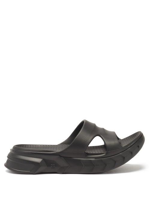 Mens Shoes Givenchy - Marshmallow Cutout Slides - Mens - Black