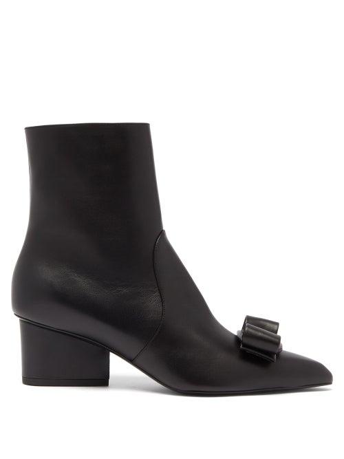 Matchesfashion.com Salvatore Ferragamo - Vince Leather Ankle Boots - Womens - Black