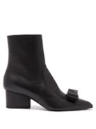 Matchesfashion.com Salvatore Ferragamo - Vince Leather Ankle Boots - Womens - Black