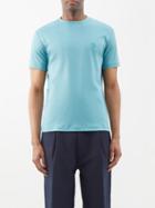Giorgio Armani - Logo-embroidered Cotton-jersey T-shirt - Mens - Blue