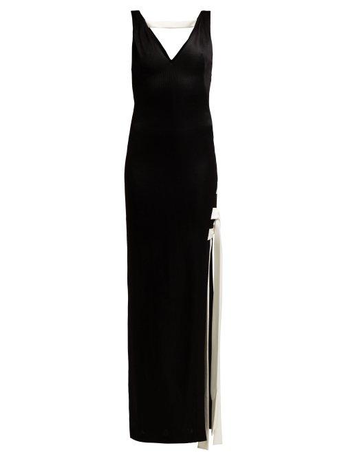 Matchesfashion.com Galvan - High Shine Laced Gown - Womens - Black White