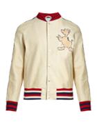 Gucci Donald Duck&copy;-embroidered Leather Bomber Jacket