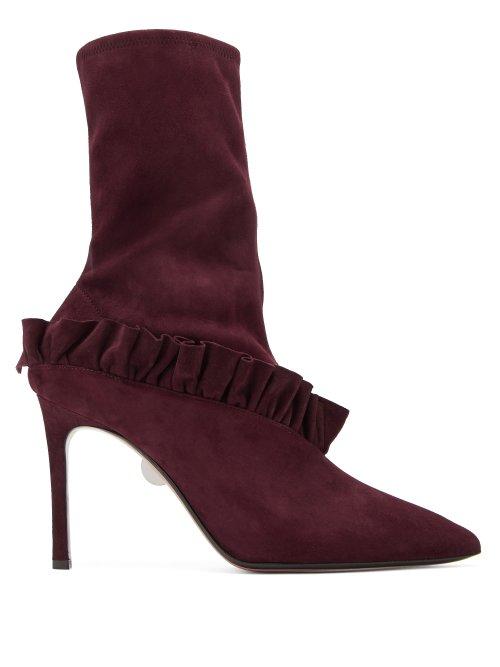 Matchesfashion.com Samuele Failli - Abigail Suede Boots - Womens - Burgundy