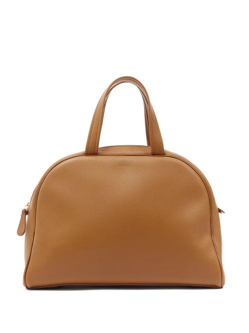 Matchesfashion.com The Row - Grained-leather Bowling Bag - Womens - Khaki