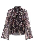 Matchesfashion.com Giambattista Valli - Floral-print Silk-georgette Blouse - Womens - Black Print