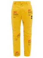 Matchesfashion.com Off-white - Logo Print Twill Chino Trousers - Mens - Yellow