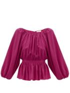Matchesfashion.com Mara Hoffman - Maud Cinched Waist Poplin Blouse - Womens - Pink