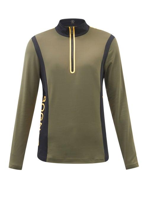 Bogner - Leron Zip-neck Jersey Mid-layer Top - Mens - Green