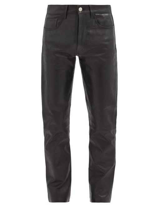 Matchesfashion.com Sunflower - Straight-leg Leather Trousers - Mens - Black