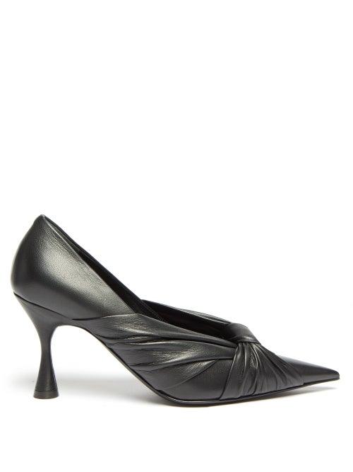 Matchesfashion.com Balenciaga - Drapy Pointed Wrapped-leather Pumps - Womens - Black