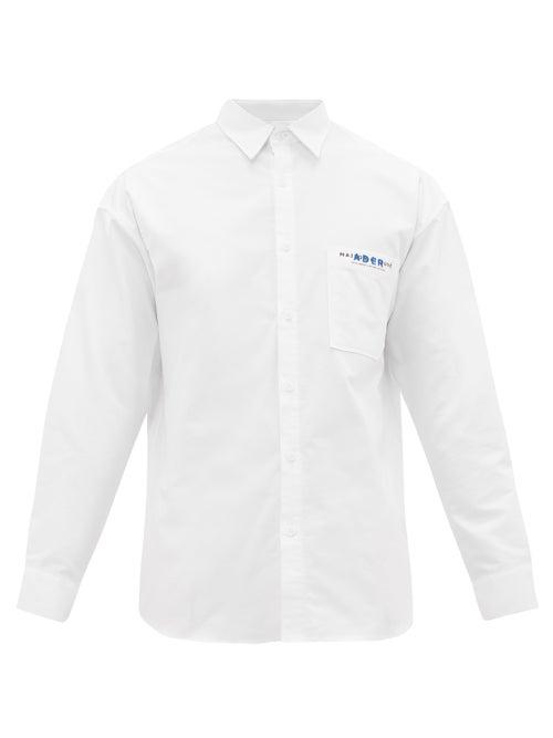 Matchesfashion.com Ader Error X Maison Kitsun - Dual Branded Cotton Twill Shirt - Mens - White