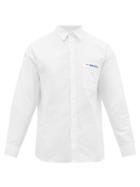 Matchesfashion.com Ader Error X Maison Kitsun - Dual Branded Cotton Twill Shirt - Mens - White