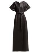 Matchesfashion.com Givenchy - Kimono Silk Blend Faille Gown - Womens - Black