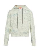Matchesfashion.com Eckhaus Latta - Paint Splattered Cotton Hooded Sweatshirt - Mens - Blue