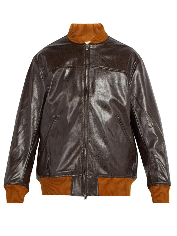 Needles Faux-leather Bomber Jacket