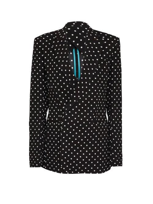 Matchesfashion.com Haider Ackermann - Double-breasted Polka-dot Crepe Blazer - Womens - Black Multi