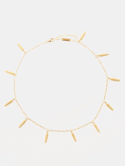 Bottega Veneta - Cone-spike 18kt Gold-plated Silver Necklace - Womens - Yellow Gold