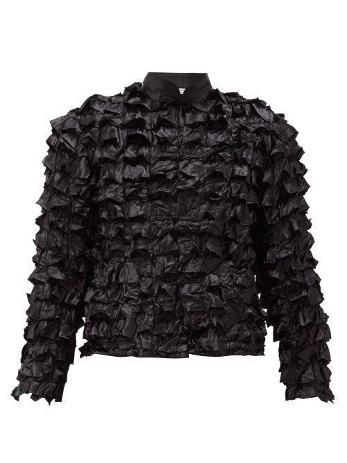 Matchesfashion.com Comme Des Garons Comme Des Garons - Ruffled Satin Coat - Womens - Black
