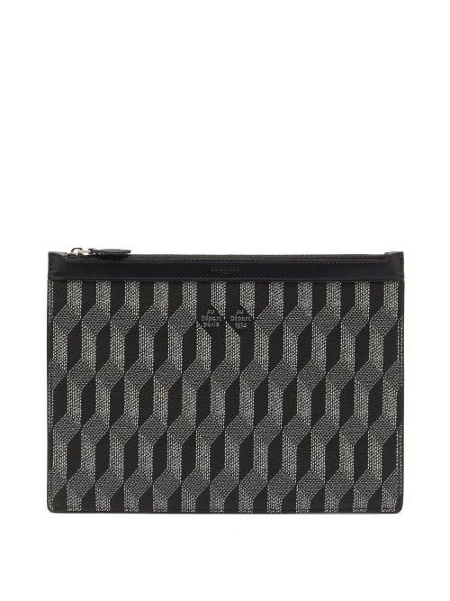 Au Depart - Reflective Jacquard-canvas Pouch - Mens - Black Multi