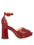 Charlotte Olympia Elie Block-heel Leather Sandals