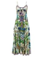 Matchesfashion.com Camilla - Leopard And Floral-print Silk Maxi Dress - Womens - White Print