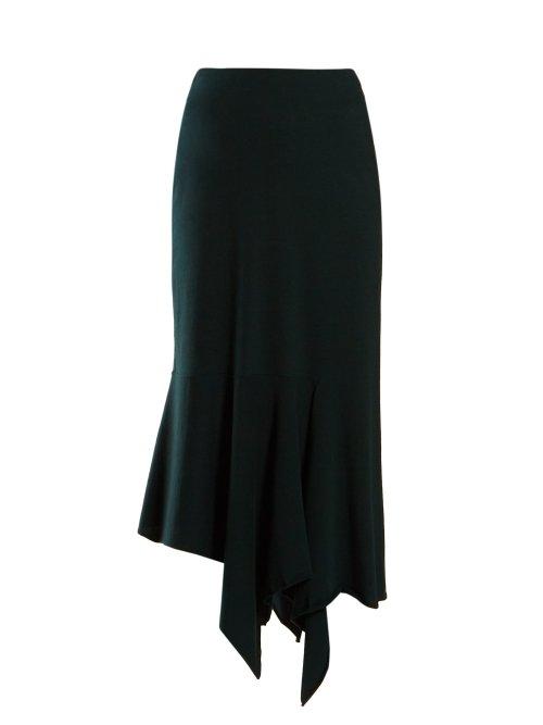 Matchesfashion.com Balenciaga - Bias Cut Midi Skirt - Womens - Dark Green