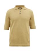 Matchesfashion.com Iris Von Arnim - Josh Knitted Wool And Linen Polo Shirt - Mens - Beige
