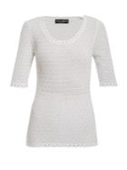 Dolce & Gabbana Round Scoop-neck Lace-knit Top