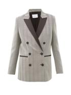 Matchesfashion.com Racil - Aquila Satin-lapel Herringbone-wool Jacket - Womens - Grey