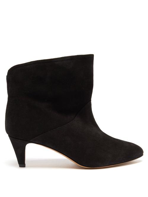Isabel Marant - Defya Suede Ankle Boots - Womens - Black