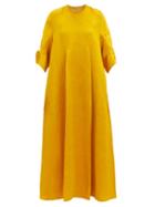 Matchesfashion.com Toogood - The Oil Rigger Linen-blend Swing Maxi Dress - Womens - Yellow