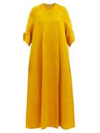 Matchesfashion.com Toogood - The Oil Rigger Linen-blend Swing Maxi Dress - Womens - Yellow
