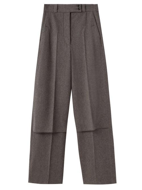 Lemaire - Layered High-rise Tailored Trousers - Womens - Grey