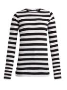 Matchesfashion.com Raey - Long Sleeved Striped Slubby Cotton Jersey T Shirt - Womens - Black Stripe