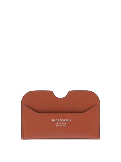 Matchesfashion.com Acne Studios - Elmas Foiled-logo Leather Cardholder - Womens - Tan