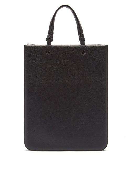 Matchesfashion.com Maison Margiela - Four-stitches Grained-leather Tote Bag - Mens - Black