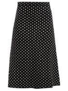 Matchesfashion.com Balenciaga - Polka Dot Jacquard Velvet Skirt - Womens - Black White