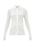 Matchesfashion.com Gabriela Hearst - Cavalieri Rib-knitted Wool Shirt - Womens - Ivory