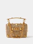 Valentino Garavani - Roman Stud Crystal-embellished Handbag - Womens - Gold