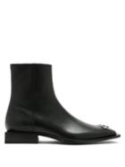 Matchesfashion.com Balenciaga - Bb-plaque Leather Boots - Mens - Black