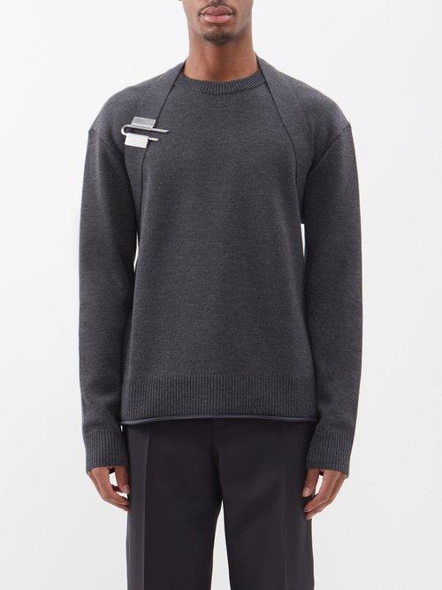 Givenchy - U Lock Harness Wool-blend Sweater - Mens - Charcoal